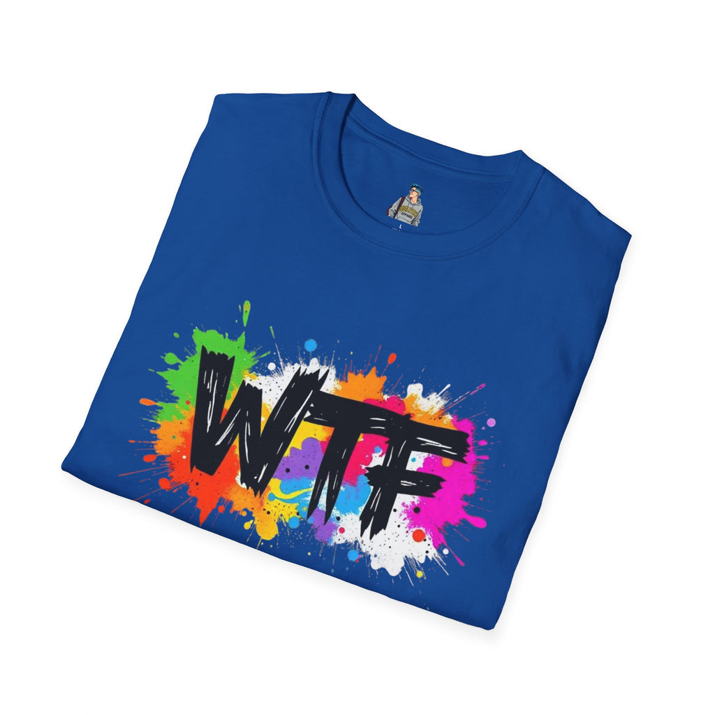 WTF Color Splash T-Shirt — Bold Rainbow Graphic Tee