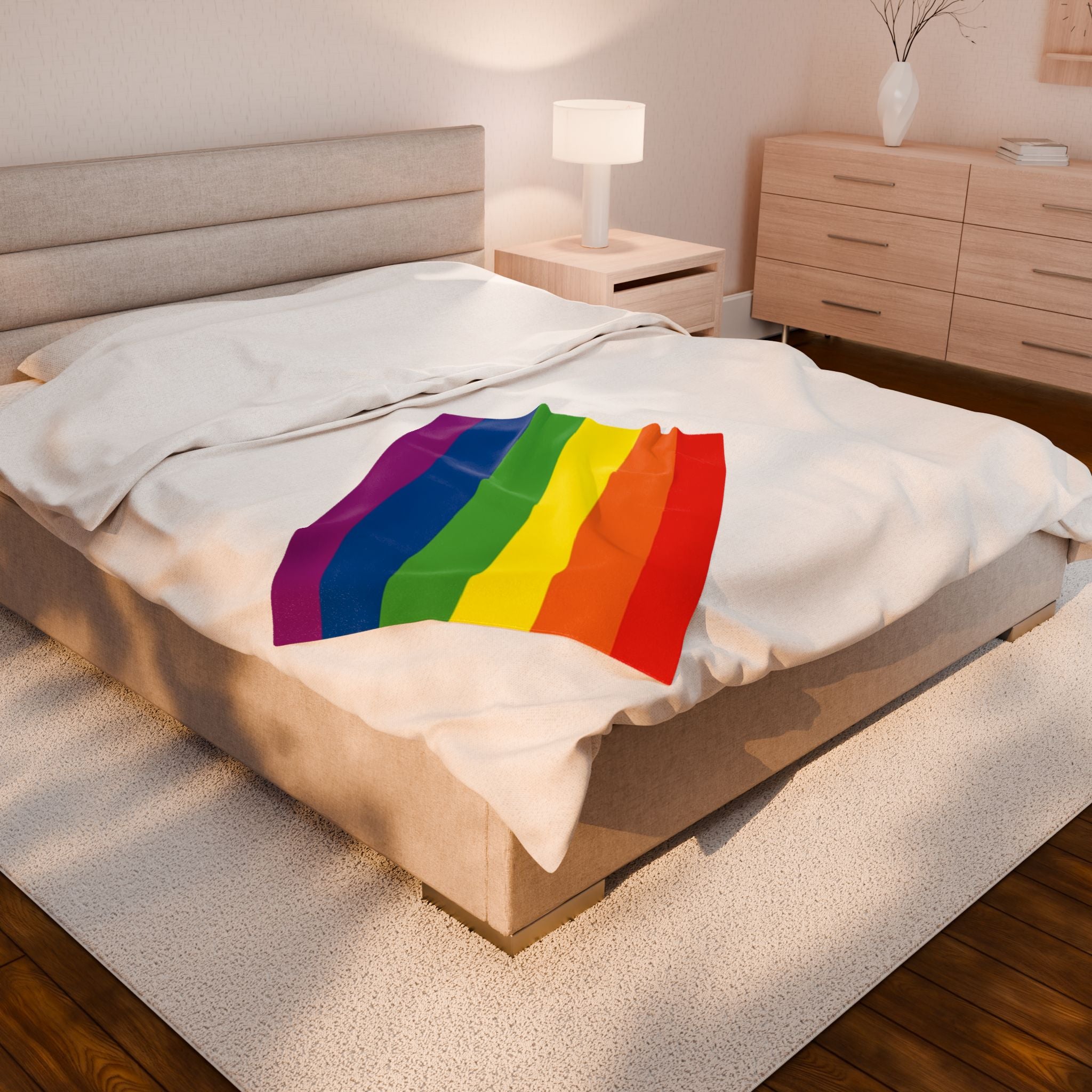Rainbow Pride Flag Velveteen Plush Blanket