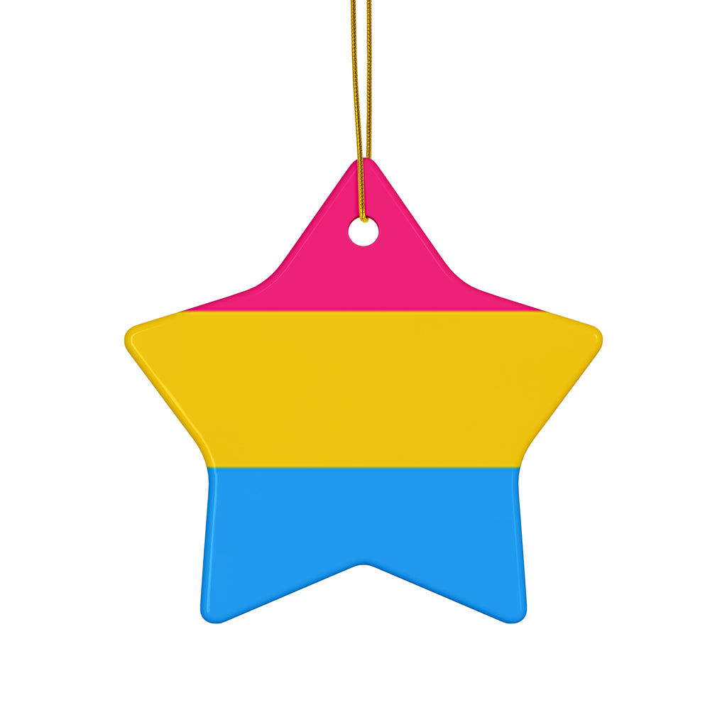 Pansexual Pride Ceramic Ornament - 4 Colorful Shapes for Celebrations