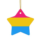Pansexual Pride Ceramic Ornament - 4 Colorful Shapes for Celebrations