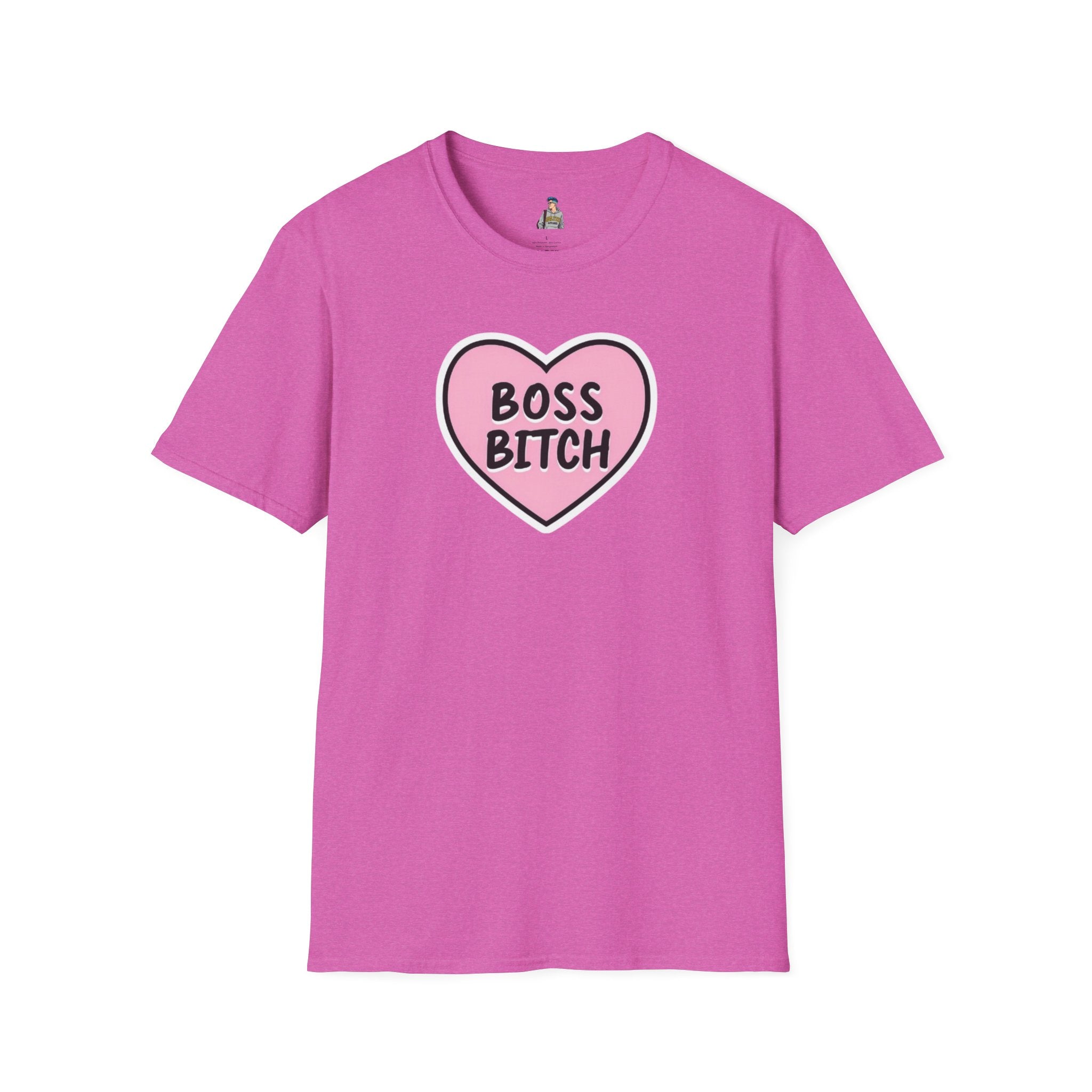 Unisex Softstyle T-Shirt - 'Boss Bitch' Heart Design - Funny Statement Tee