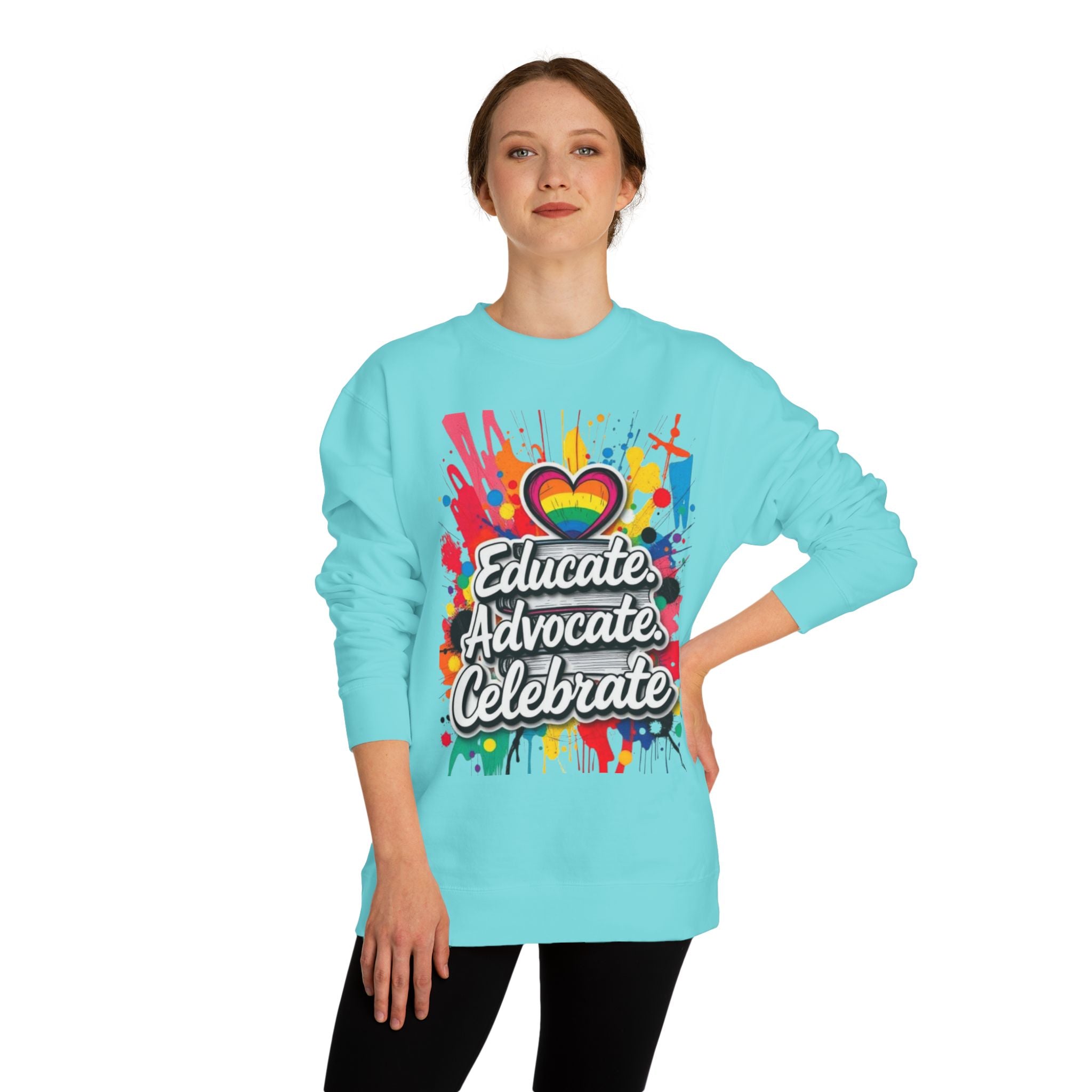 Educate, Advocate, Celebrate Unisex Crew Neck Sweatshirt - Empowerment Apparel