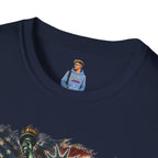 Statue of Liberty Stepping on MAGA American Flag T-Shirt — Patriotic USA Independence Day Tee