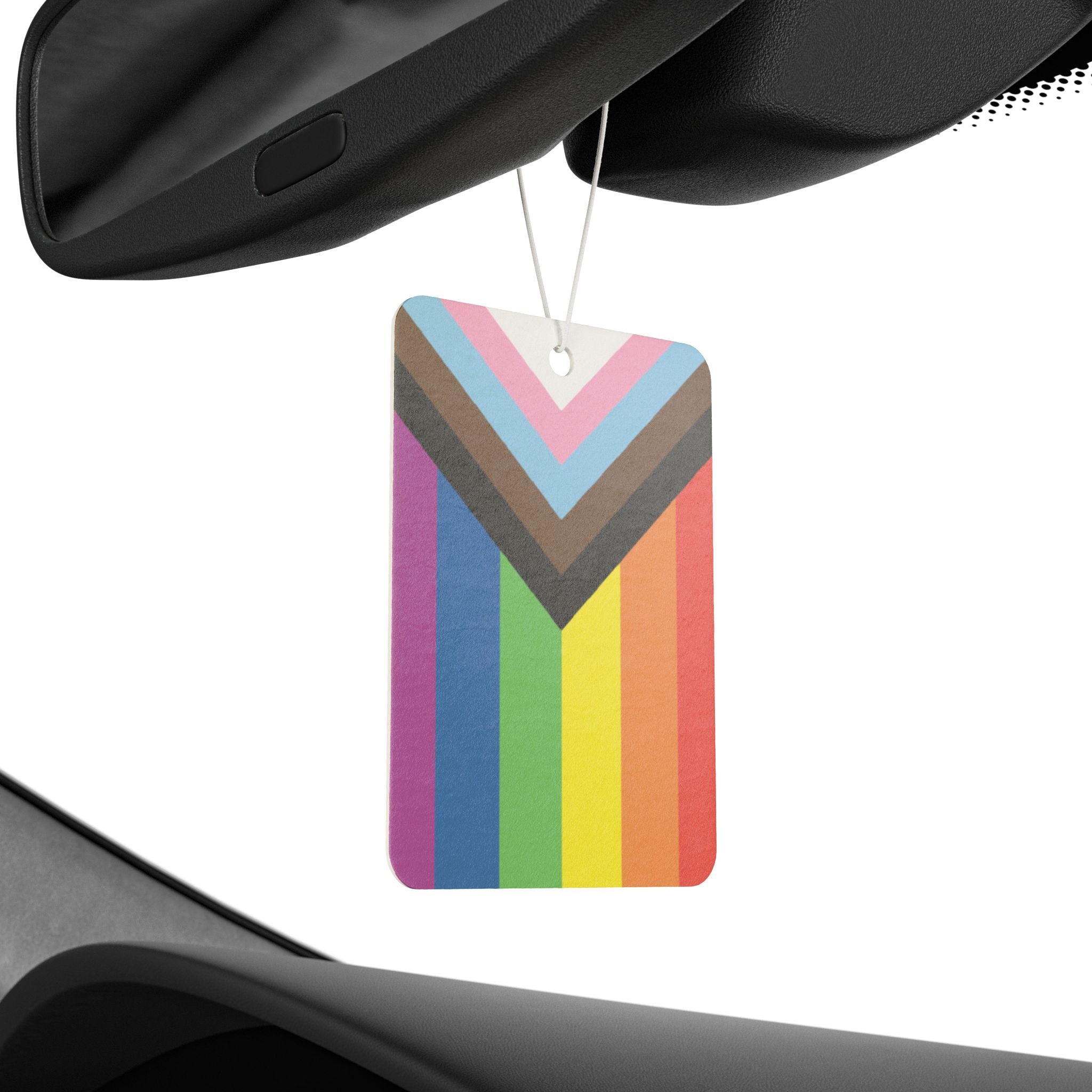 Progress Pride Flag Car Air Freshener - Eclectic and Aromatic