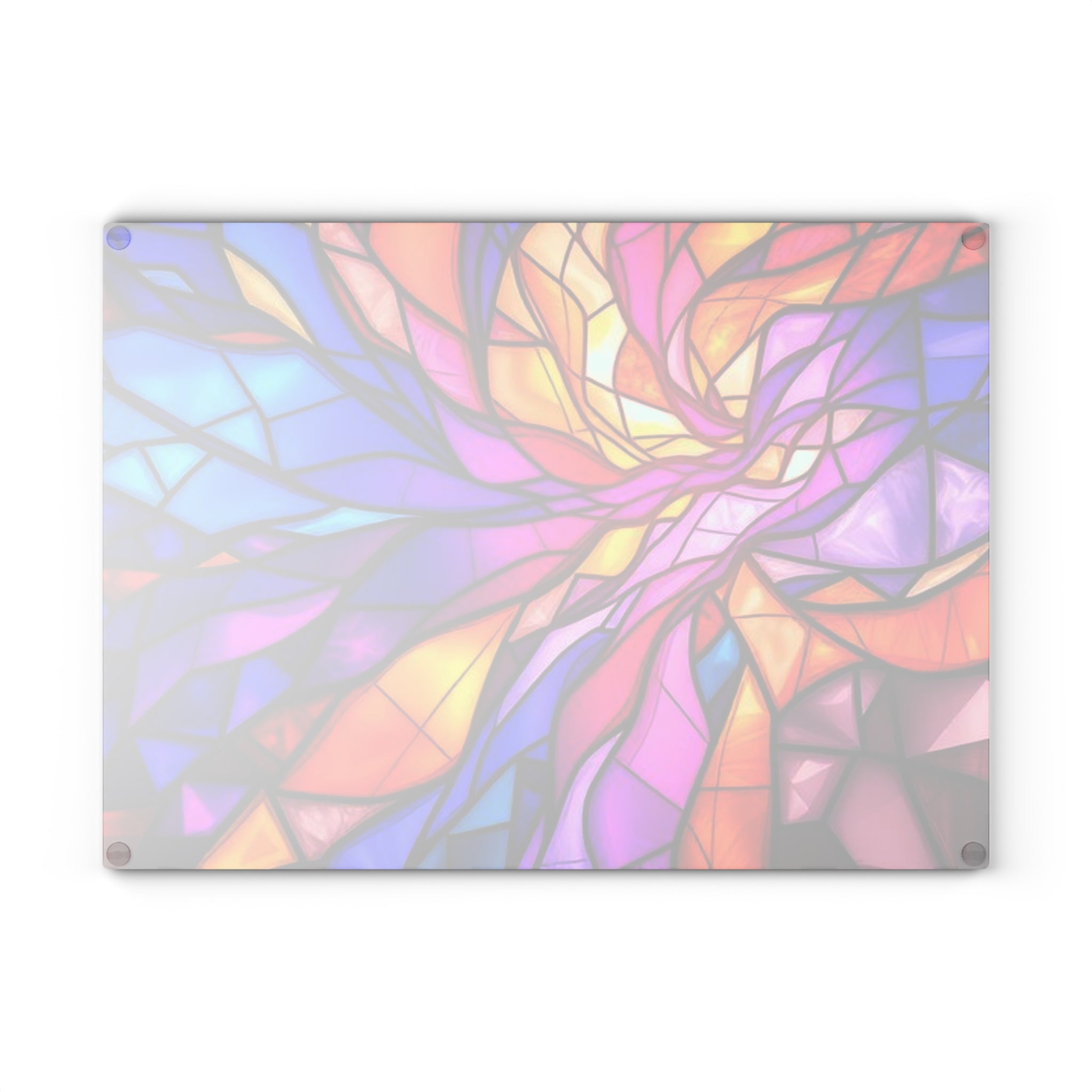Vibrant Stained Glass Cutting Board - Colorful Kitchen Decor for Culinary Enthusiasts