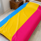 Pansexual Flag - Colorful Velveteen Plush Blanket