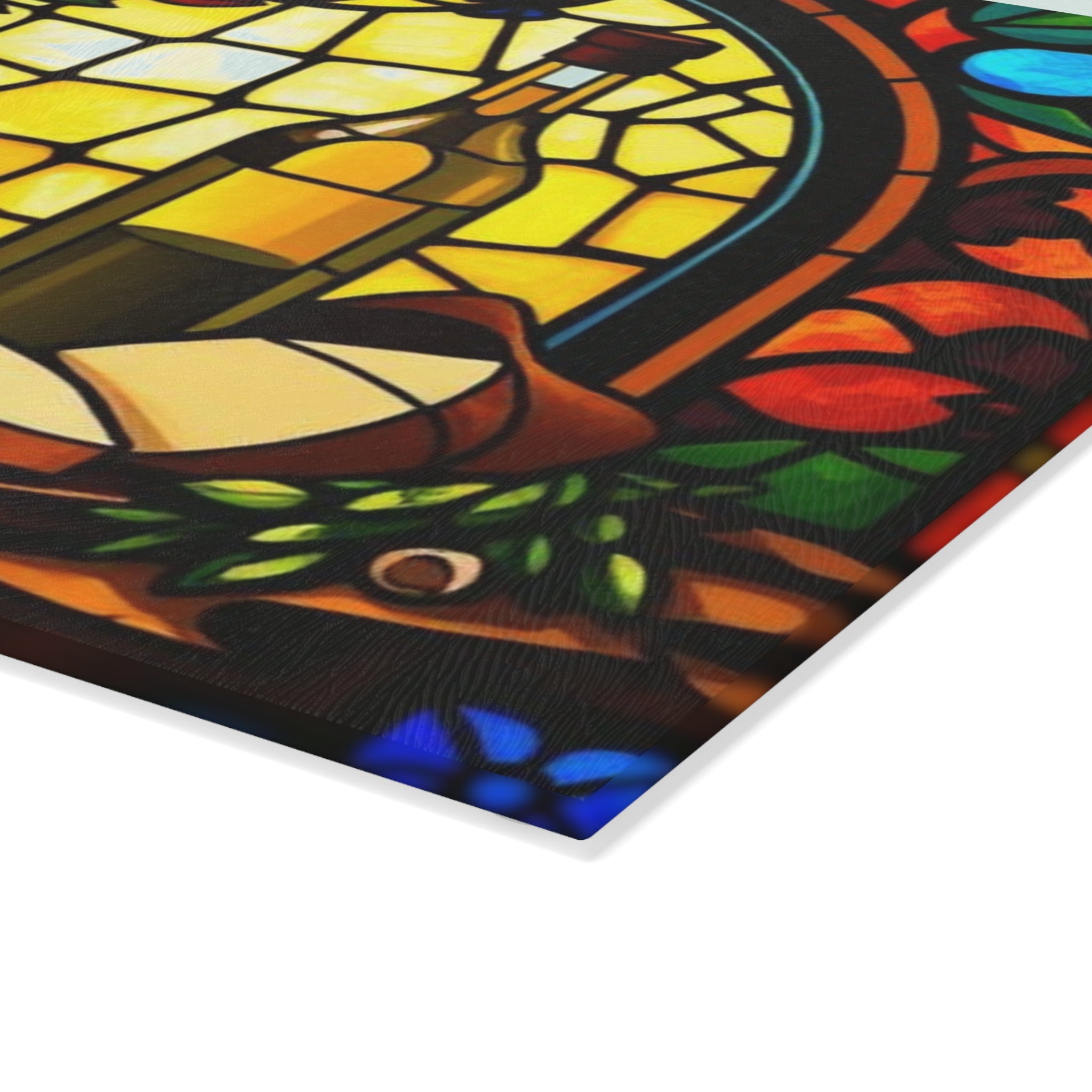 Stained Glass Wine and Cheese Cutting Board - Perfect For Entertaining