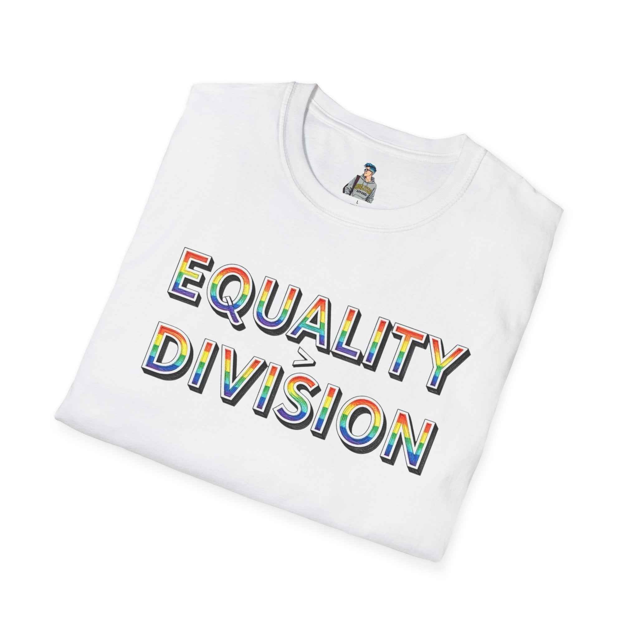 Equality is Greater Than Division T-Shirt — Rainbow Pride Graphic Tee