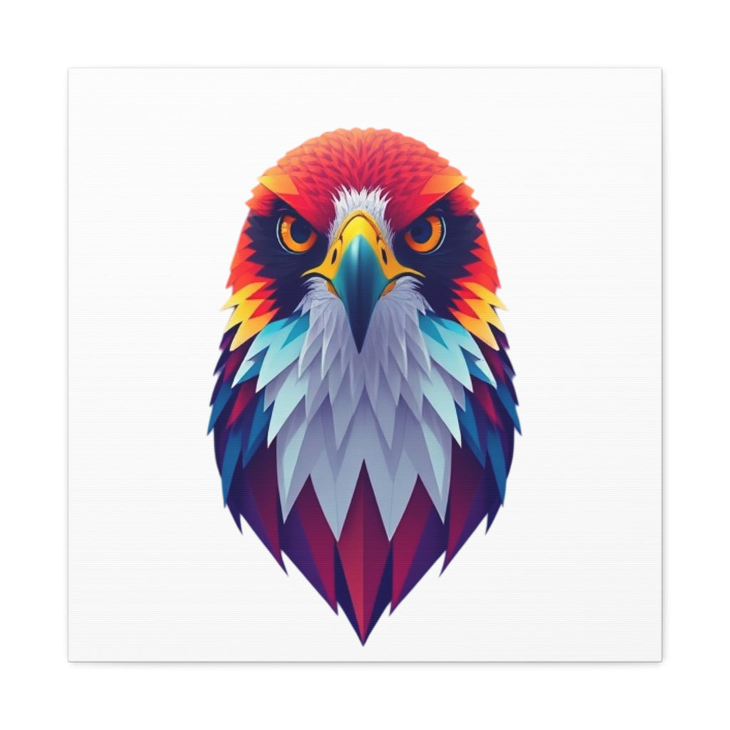 Vibrant Falcon Wall Art - Matte Stretched Canvas, Colorful Bird Decor