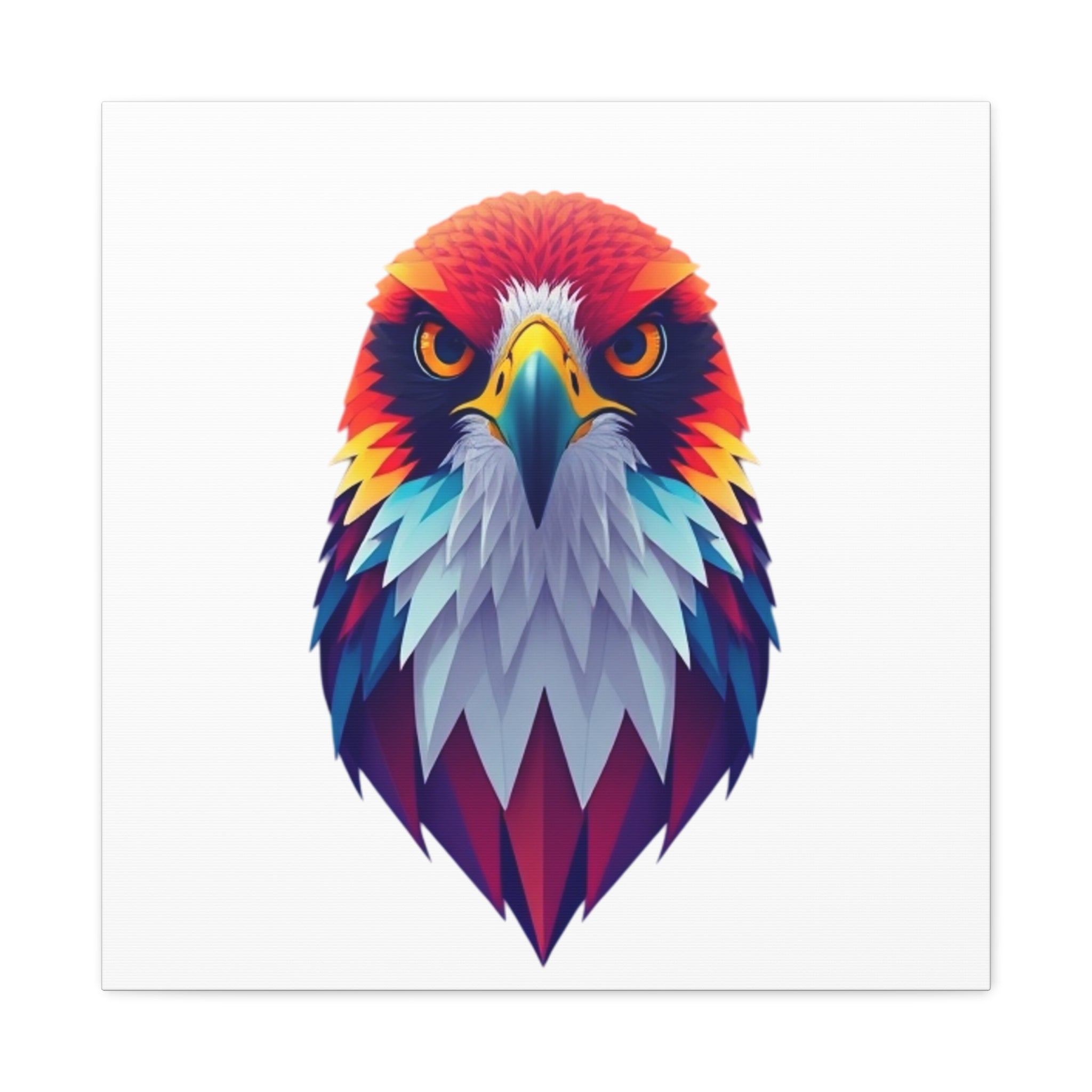 Vibrant Falcon Wall Art - Matte Stretched Canvas, Colorful Bird Decor
