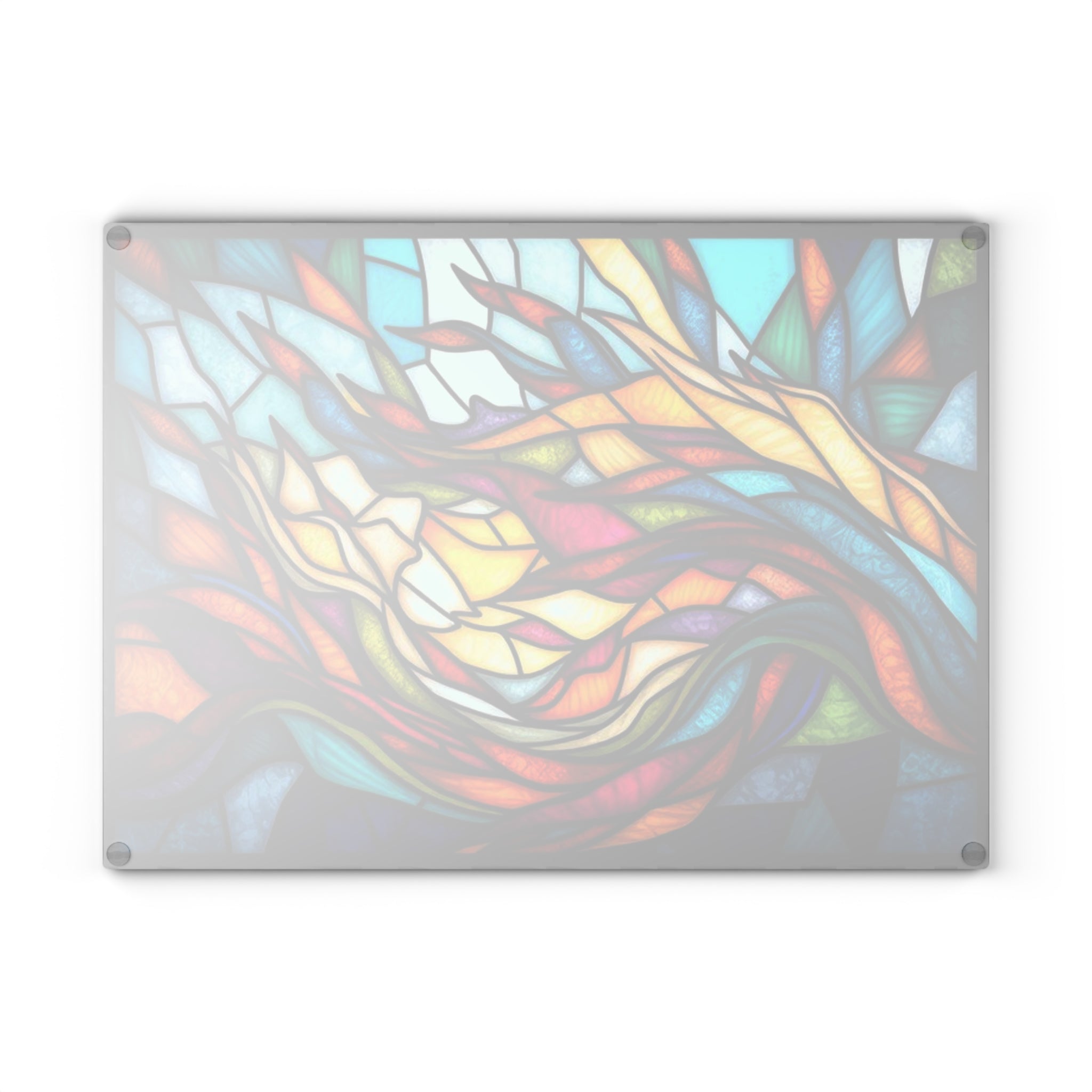 Stained Glass Art Cutting Board - Vibrant Kitchen Decor for Home Chefs