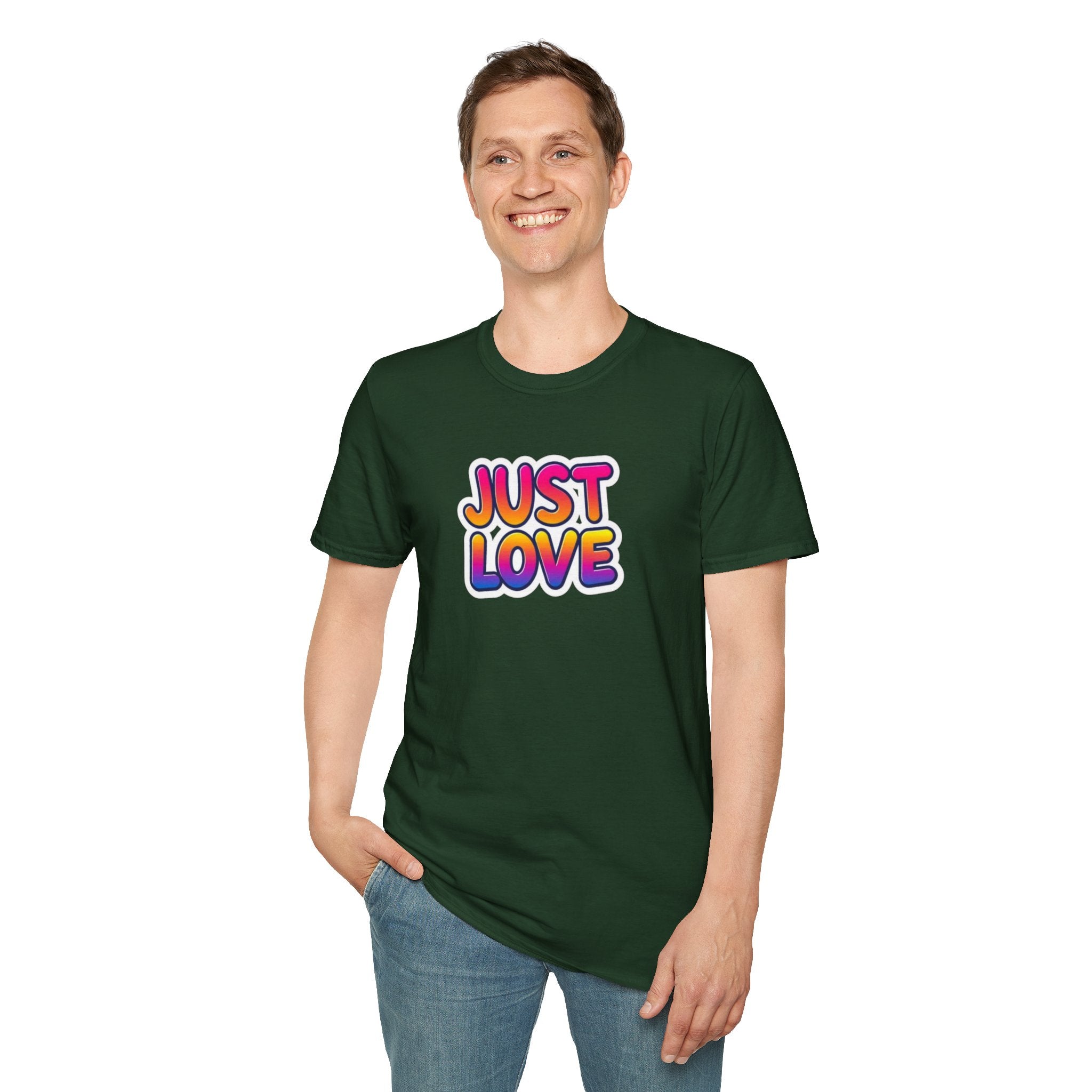 Just Love Unisex Softstyle T-Shirt | Perfect for Pride, Anniversaries, and Everyday Wear