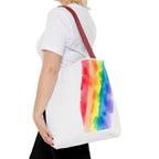 Rainbow Watercolor on Canvas Design - Tote Bag