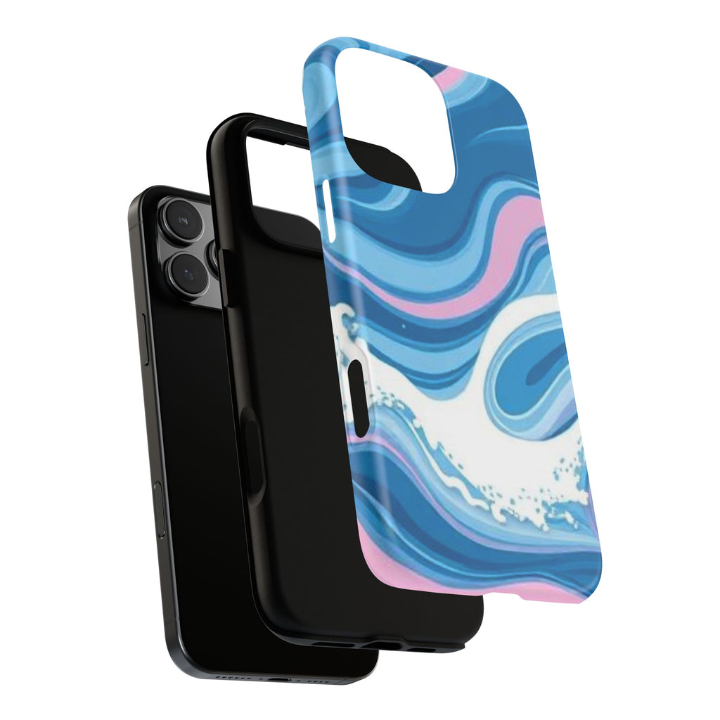 Blue & Pink Swirl Tough Case for iPhone