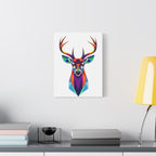 Vibrant Stag Canvas Wall Art - Colorful Geometric Deer Decor