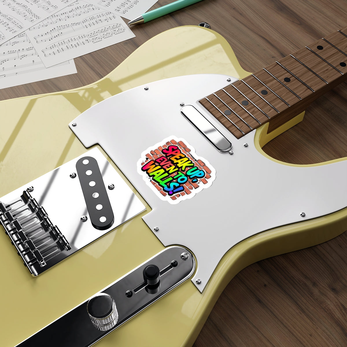 Vibrant Die-Cut Stickers - "Speak Up, Even to Walls!" - Perfect for Self-Expression & Decor