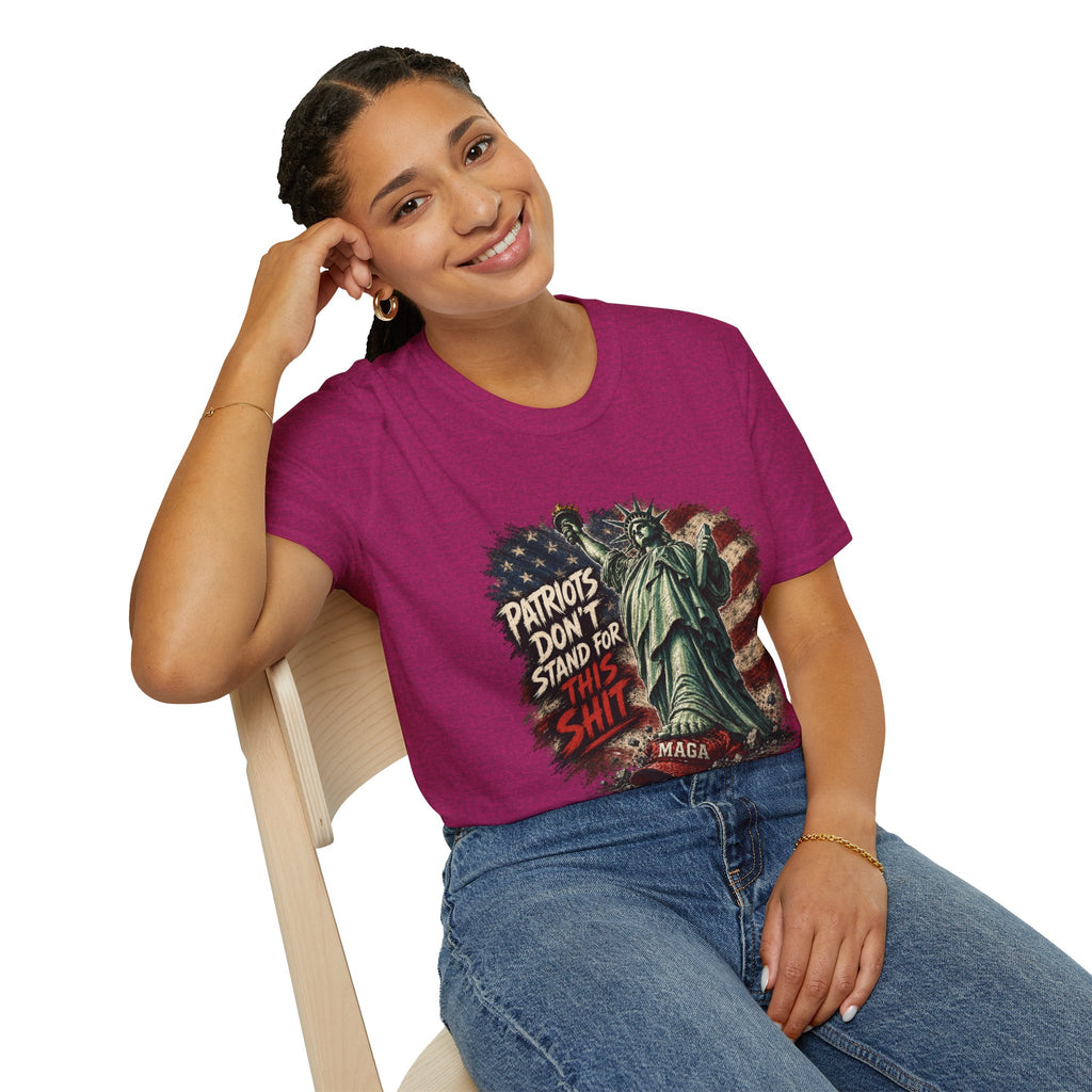 Patriots Don’t Stand For This T-Shirt — Statue of Liberty & Distressed Flag Graphic