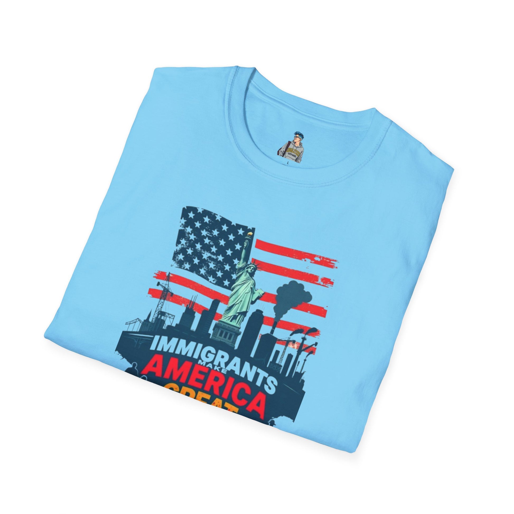 Unisex Softstyle T-Shirt - "Immigrants Make America Great" - Celebrate Diversity & Freedom