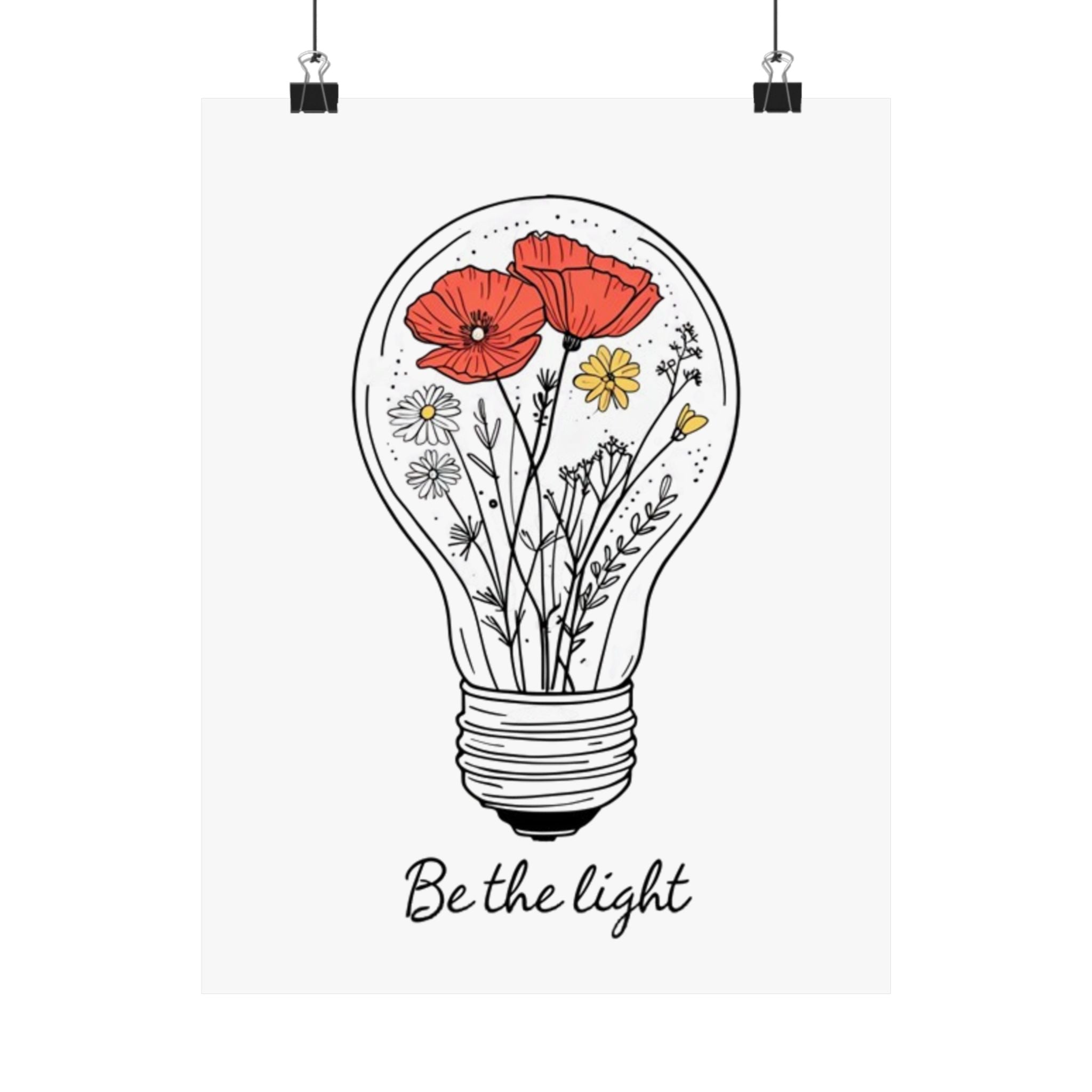 Inspirational Matte Vertical Poster - 'Be the Light'