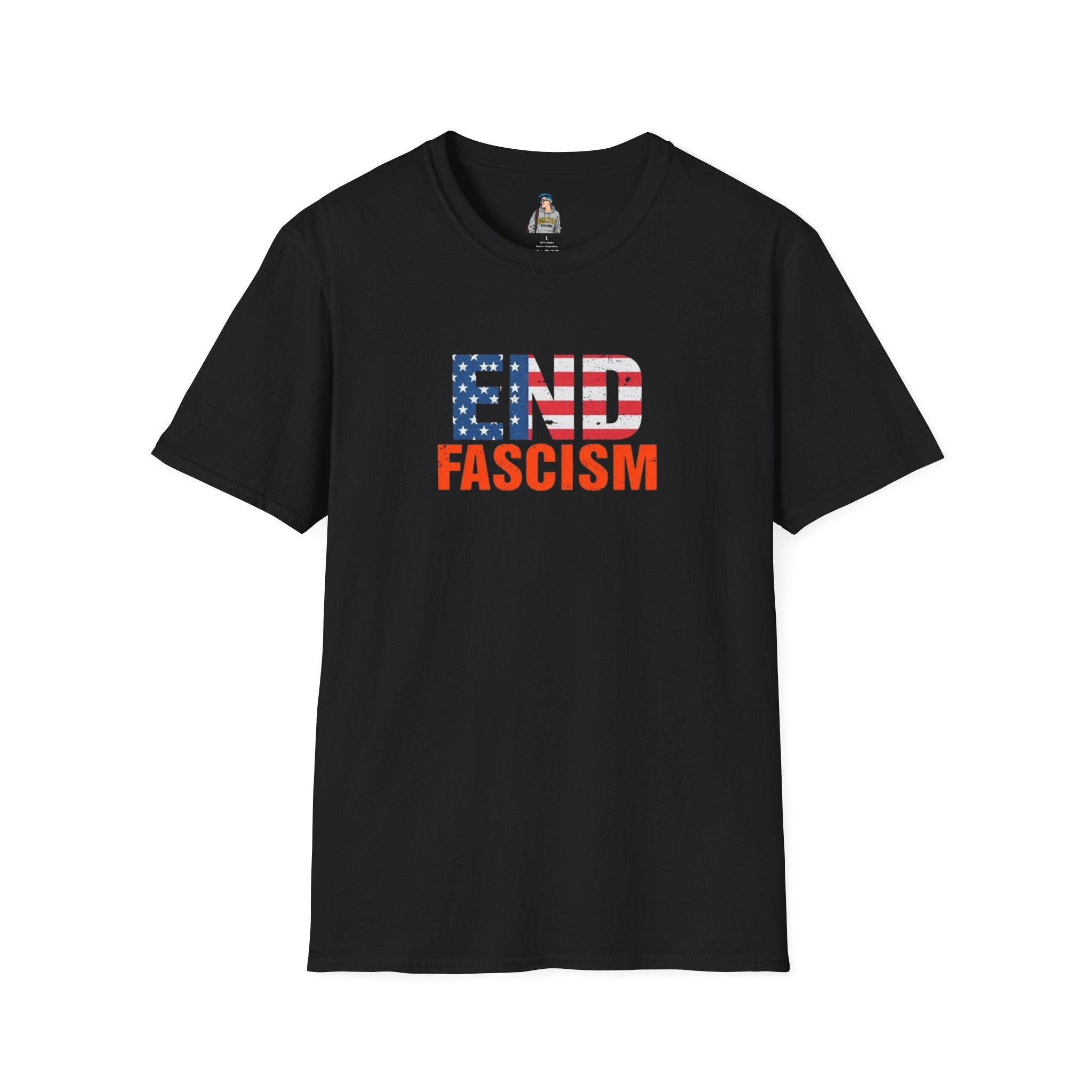 End Fascism Unisex Softstyle T-Shirt | Bold Patriotic Statement Tee