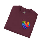 Unisex Softstyle T-Shirt - Pride Heart Design with 'Existence is Resistance'