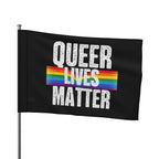 Queer Lives matter Flag - Aesthetic LGBTQ+ Banner for Celebration & Home Decor