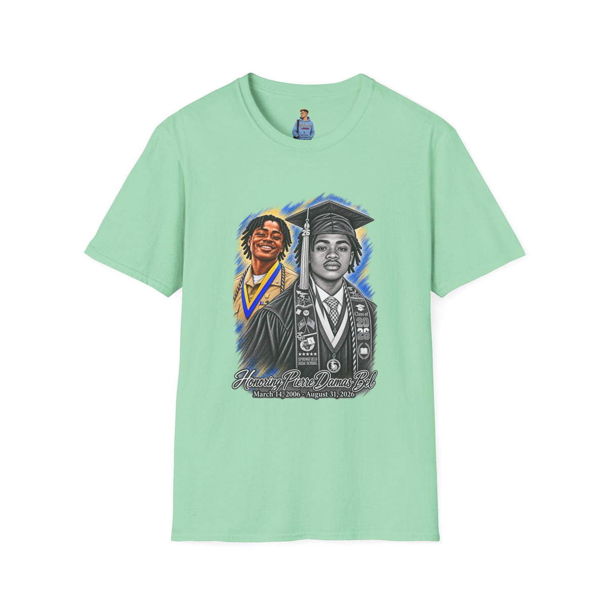 Double Portrait Front - In Memory of Pierre Damas Bel T-Shirt