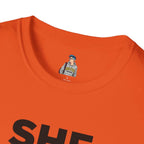 T-Shirt — "She Said Stop, You Will Stop." Bold Statement Tee for Consent Awareness