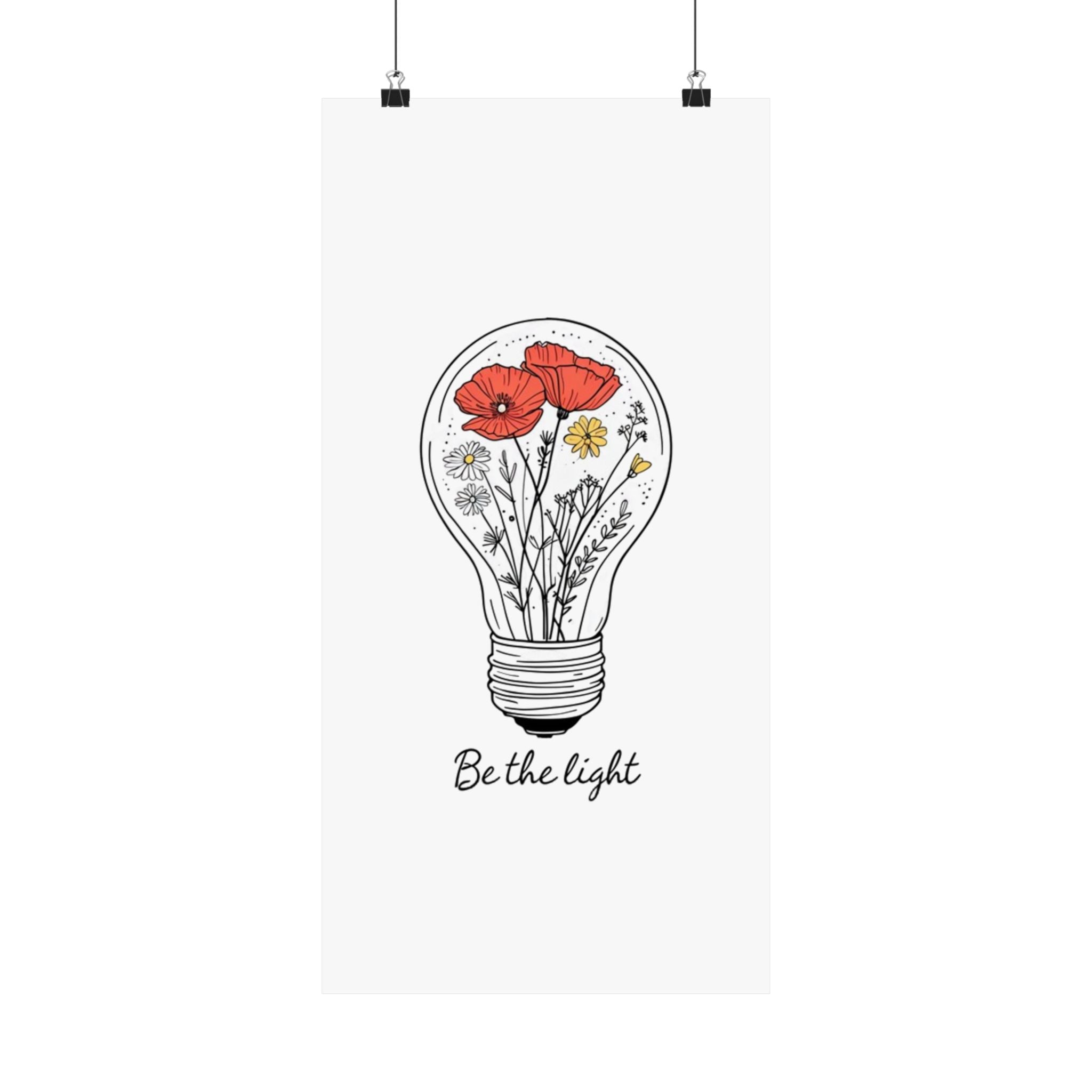 Inspirational Matte Vertical Poster - 'Be the Light'