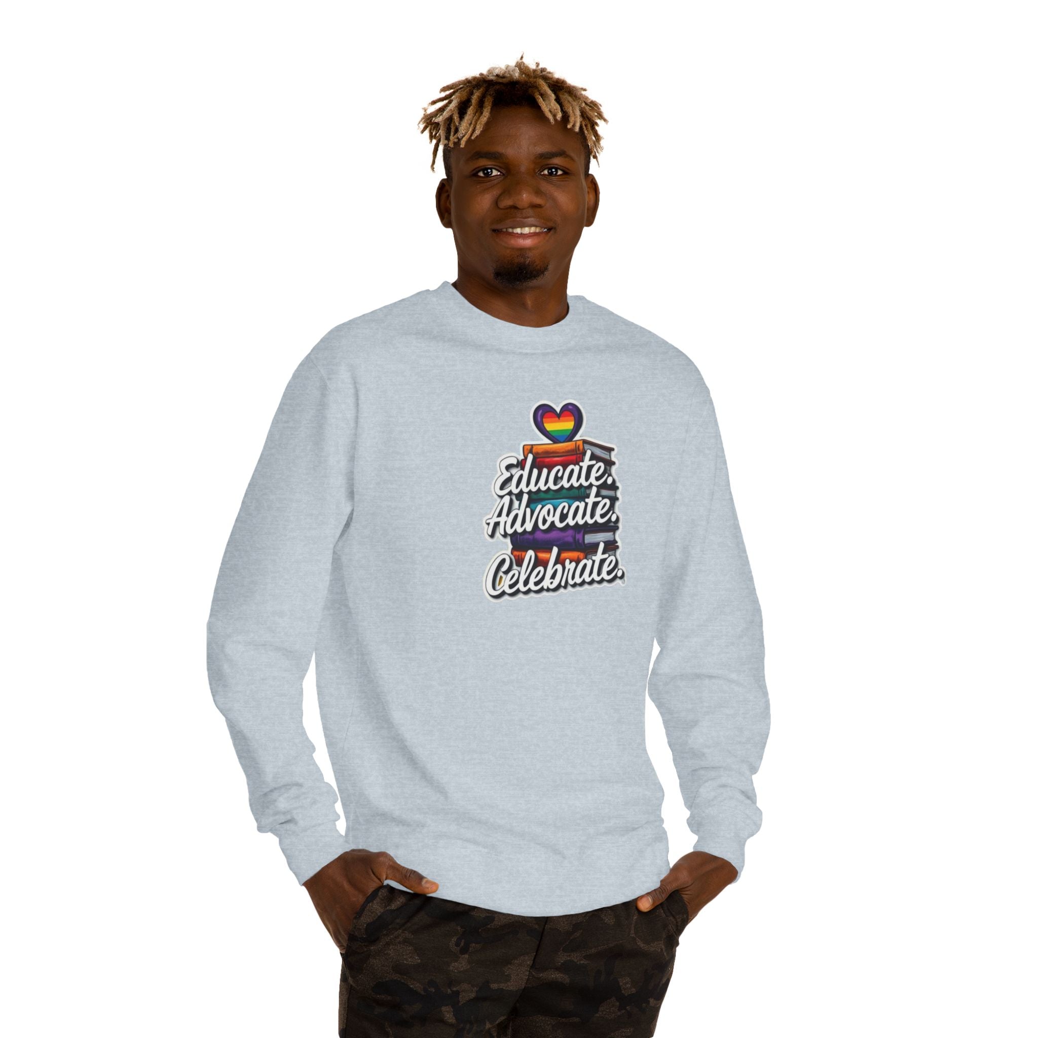 Educate, Advocate, Celebrate Unisex Crew Neck Sweatshirt - Empowerment Apparel