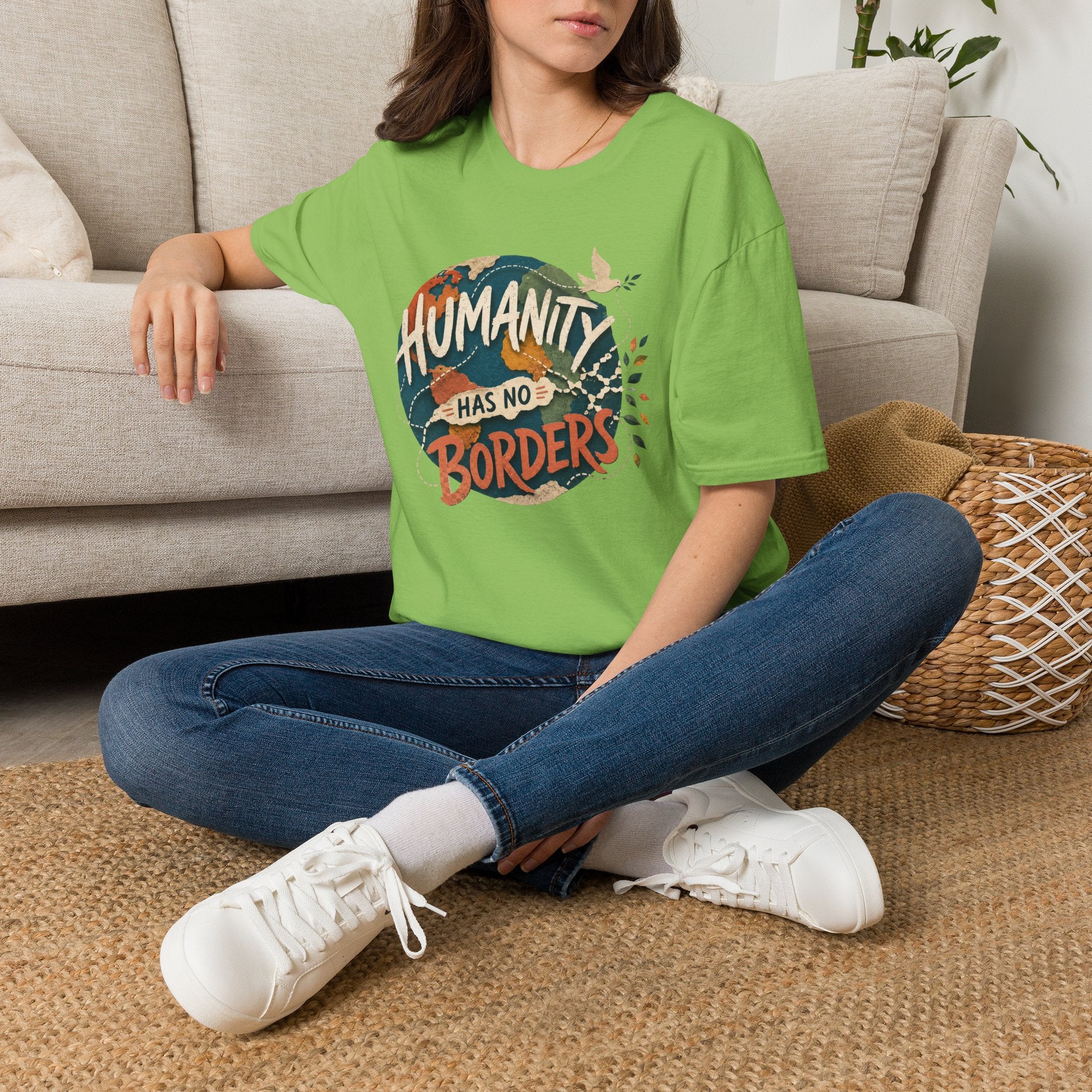 Humanity Has No Borders T-Shirt — Earth & Peace Graphic Tee