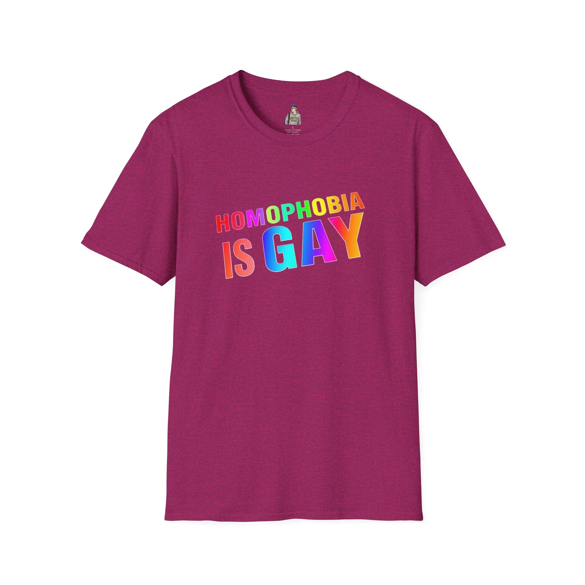 Homophobia is Gay - Unisex Softstyle T-Shirt for LGBTQ+ Pride
