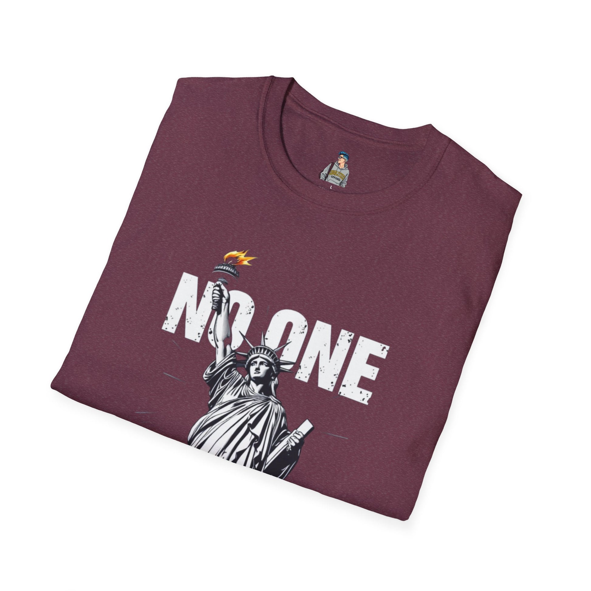 Unisex Softstyle T-Shirt - 'No One Is Illegal' Graphic Tee for Social Justice Advocates