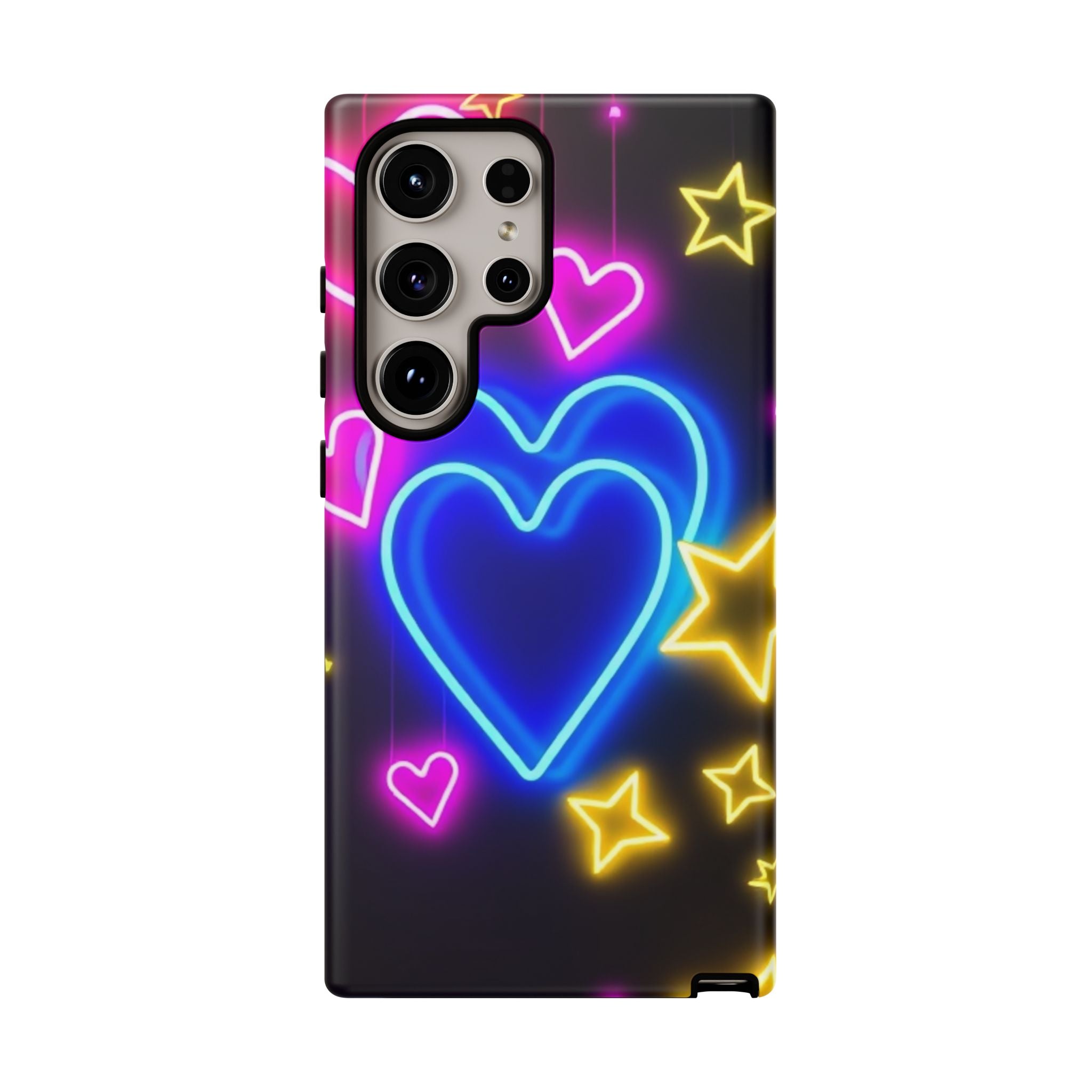 Android OR iPhone Compatible Cases - Neon Love Design - Unique Tough Cases