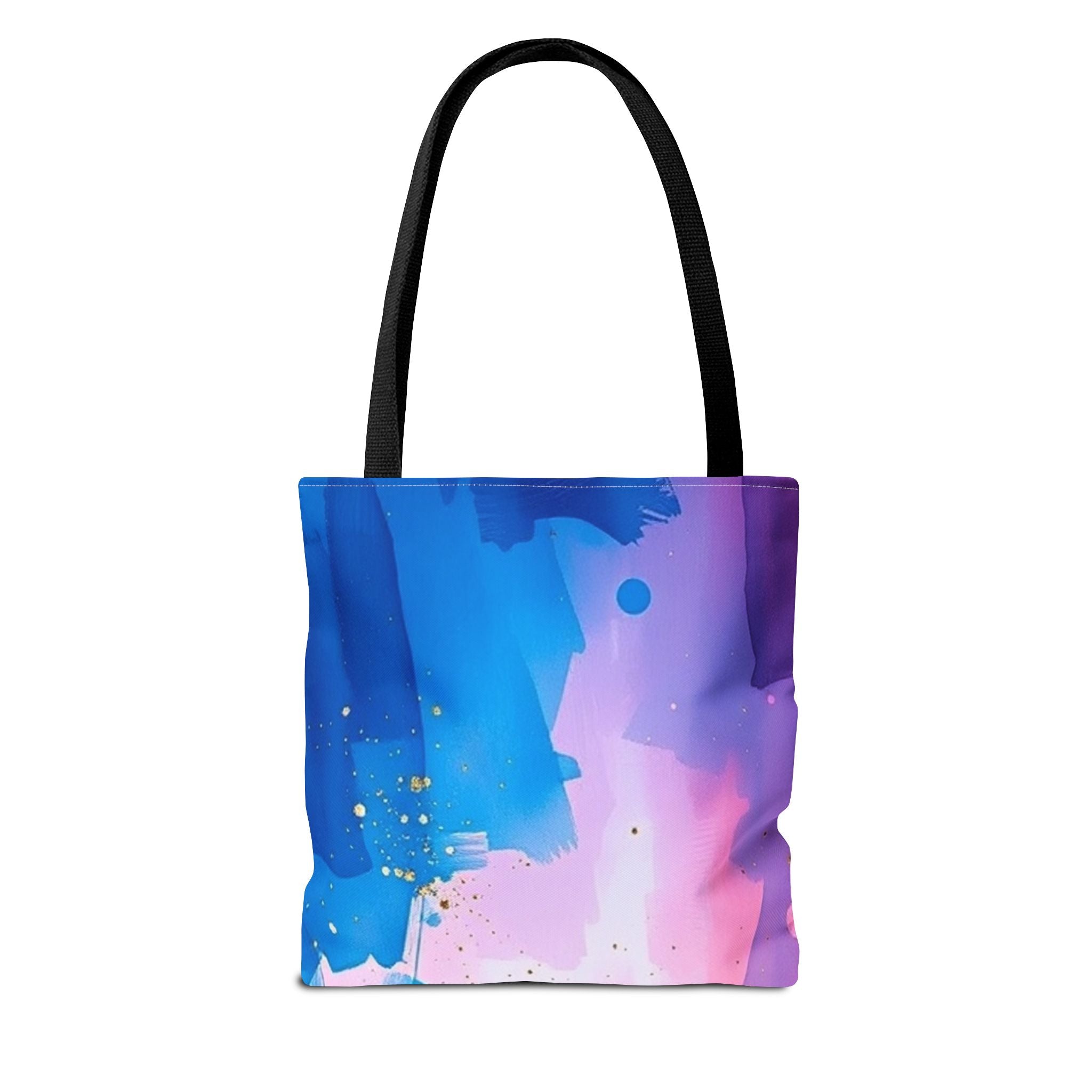 Pink, White and Blue Watercolor on Canvas Design - Tote Bag