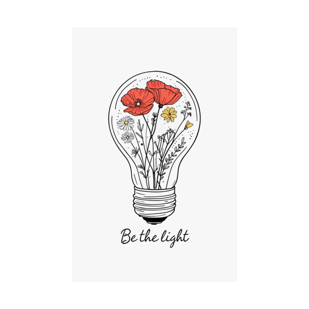 Inspirational Matte Vertical Poster - 'Be the Light'