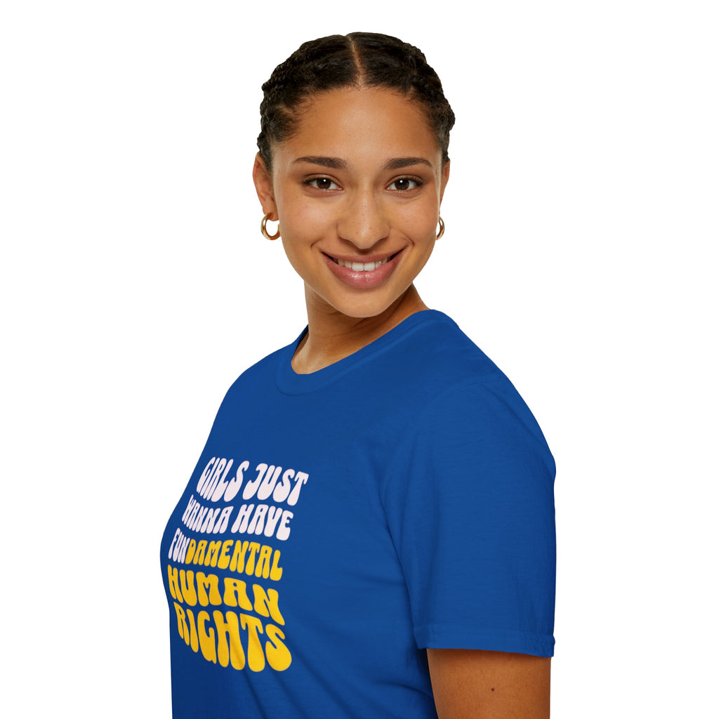 Girls Just Wanna Have Fundamental Human Rights Unisex Softstyle T-Shirt - EqualiTees.Me