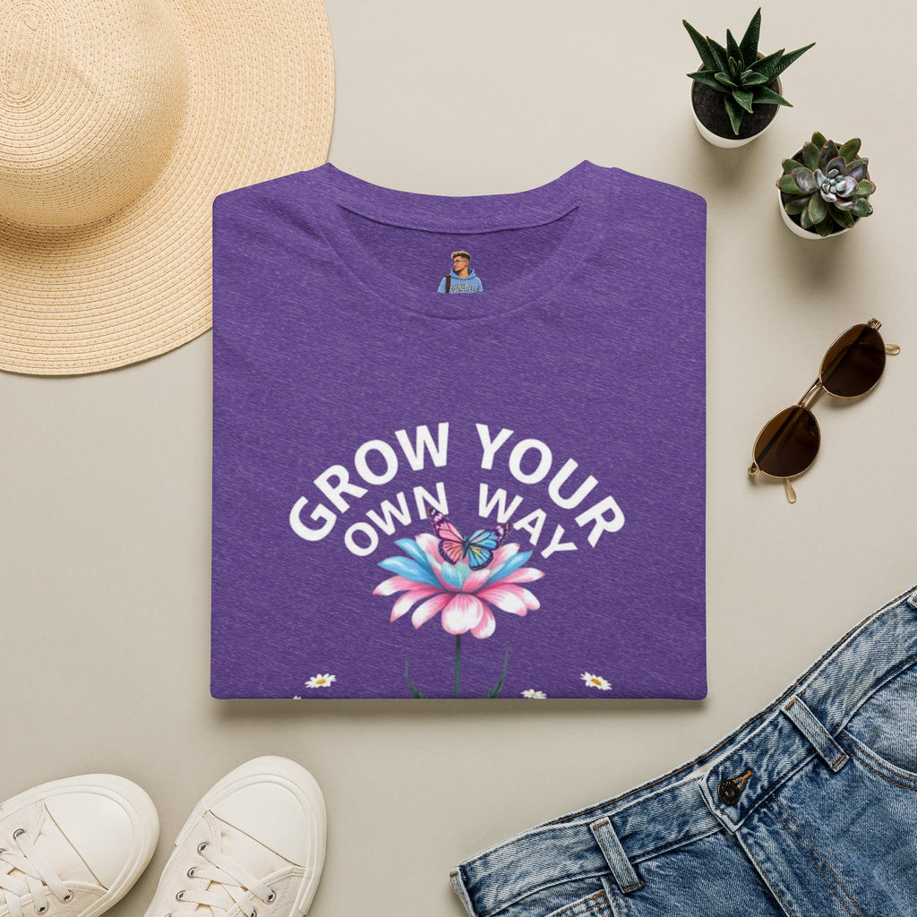 Grow Your Own Way Trans Pride Unisex T-Shirt - Floral Design for Garden Lovers