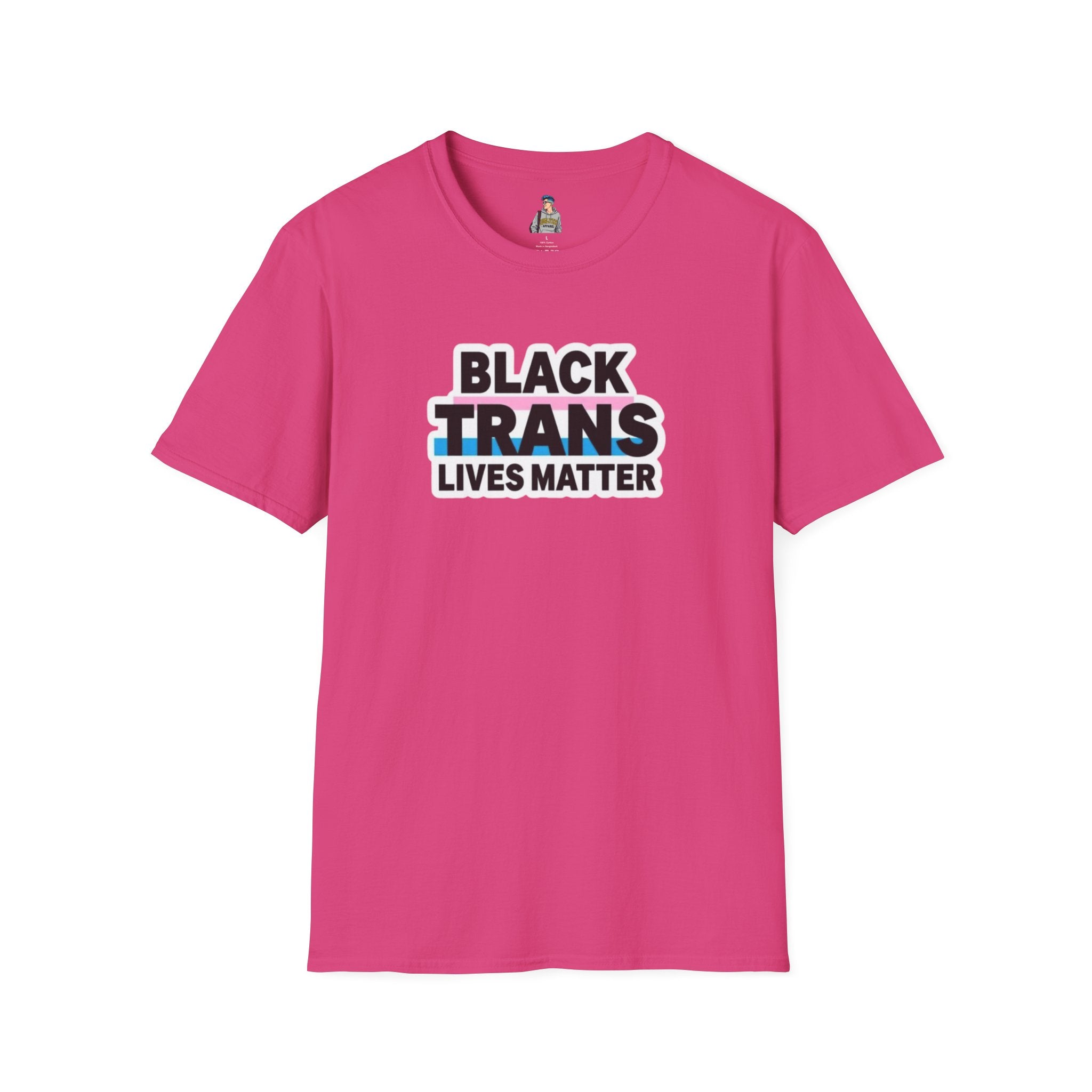 Unisex Softstyle T-Shirt - Black Trans Lives Matter Statement Tee