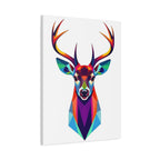 Vibrant Stag Canvas Wall Art - Colorful Geometric Deer Decor