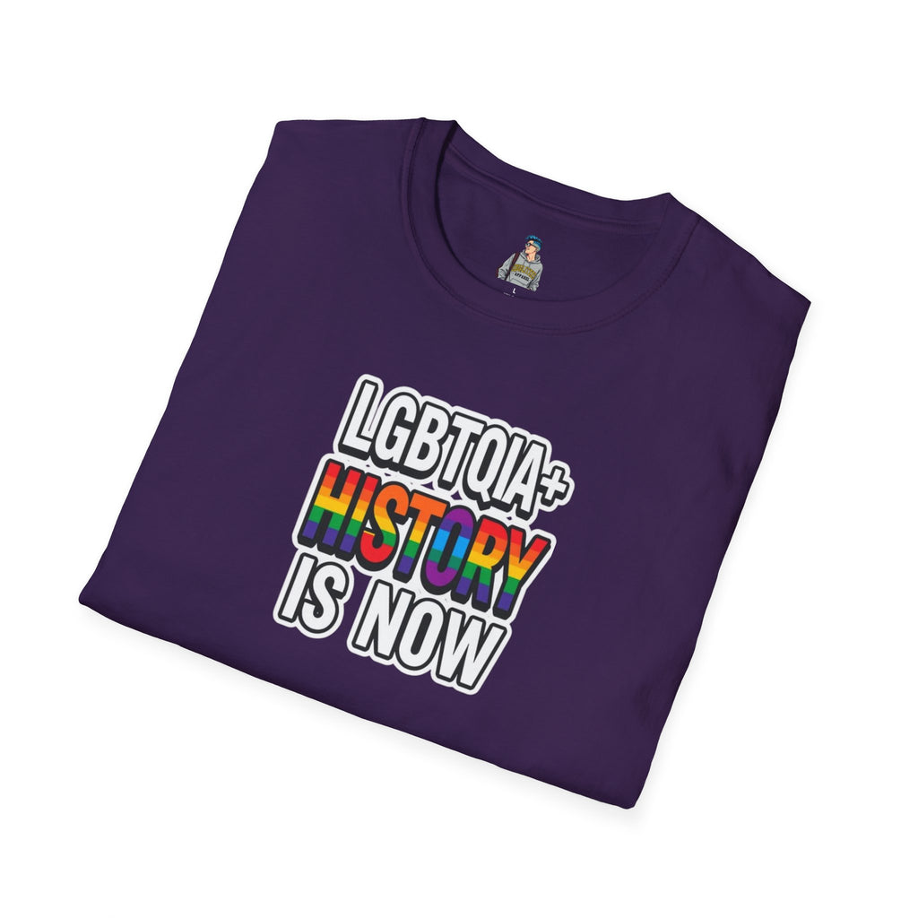 LGBTQIA+ History Is Now Unisex Softstyle T-Shirt