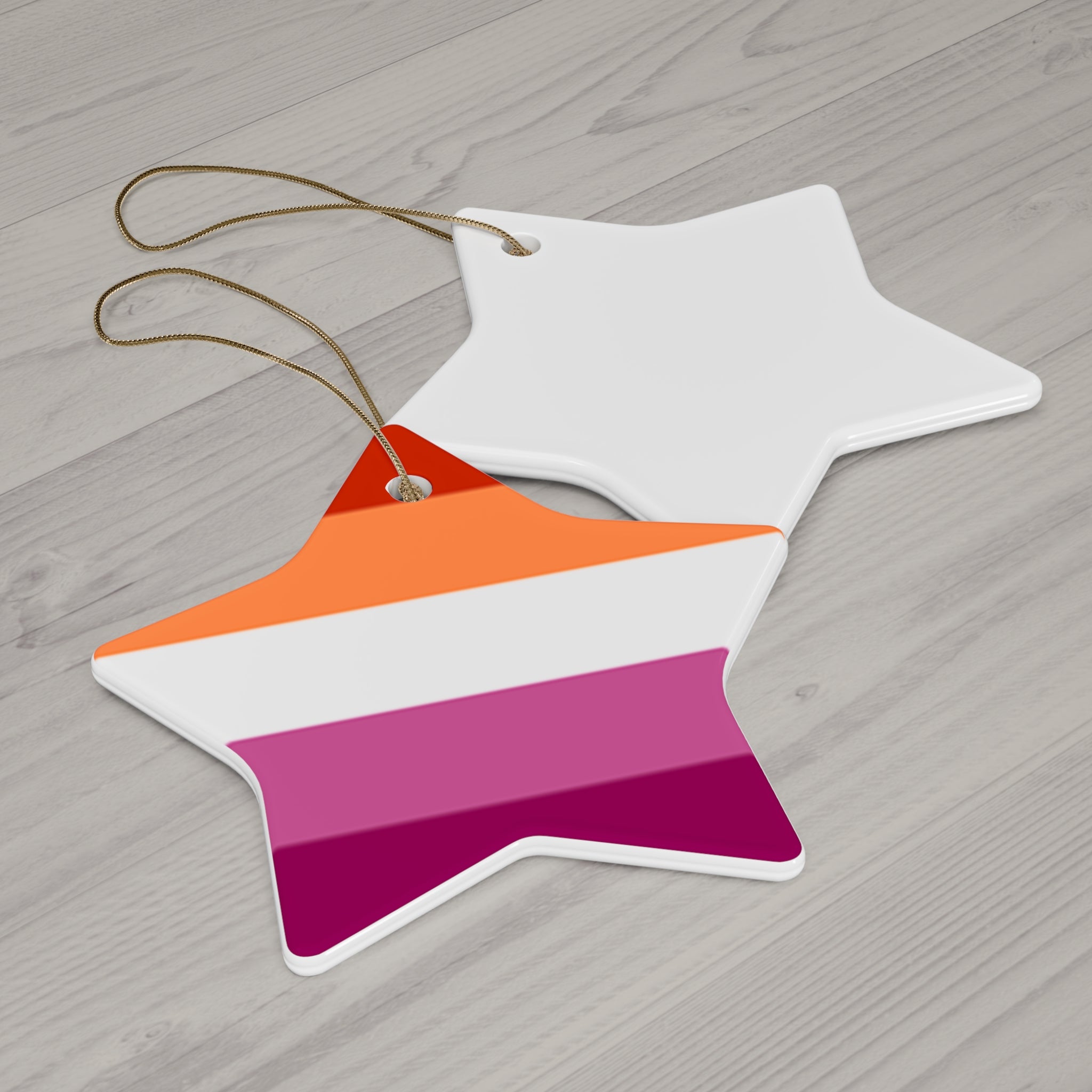 Lesbian Pride Ceramic Ornament - 4 Vibrant Shapes for Celebrations and Holidays