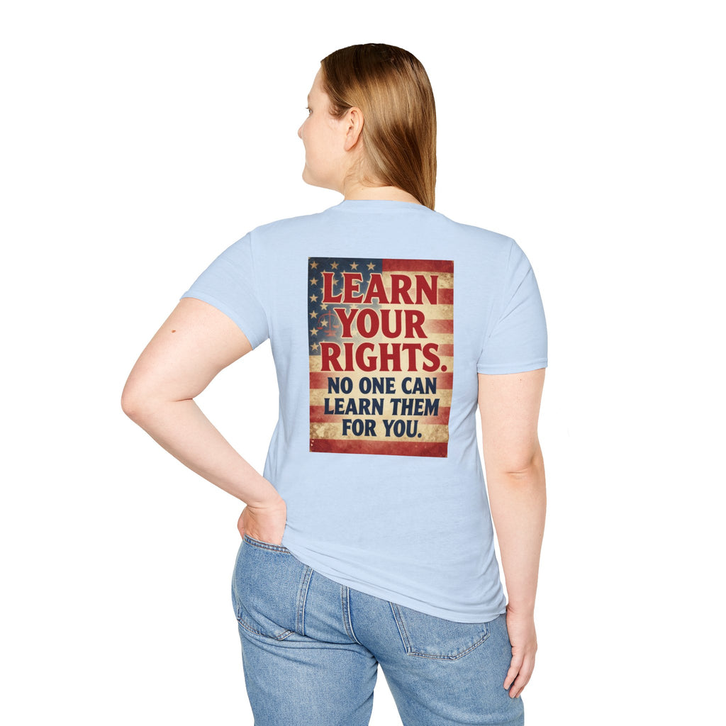 Learn Your Rights T-Shirt — Patriotic American Flag Graphic Tee
