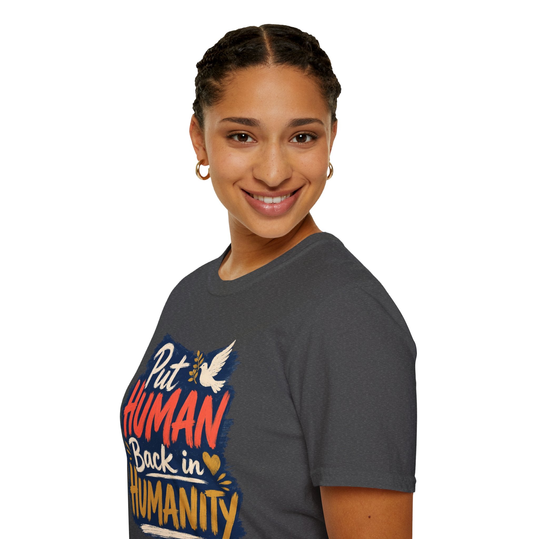 Put Human Back in Humanity T-Shirt — Inspirational Peace Dove Tee