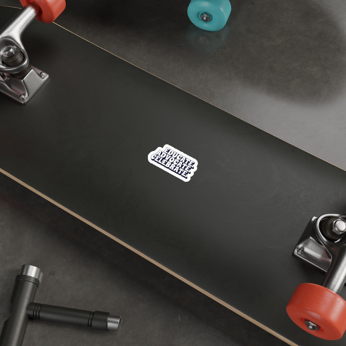 Die-Cut Stickers - Educate Advocate Celebrate Black and White Bold Design