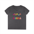 Floral Momma V-Neck T-Shirt - Stylish Gift for Moms
