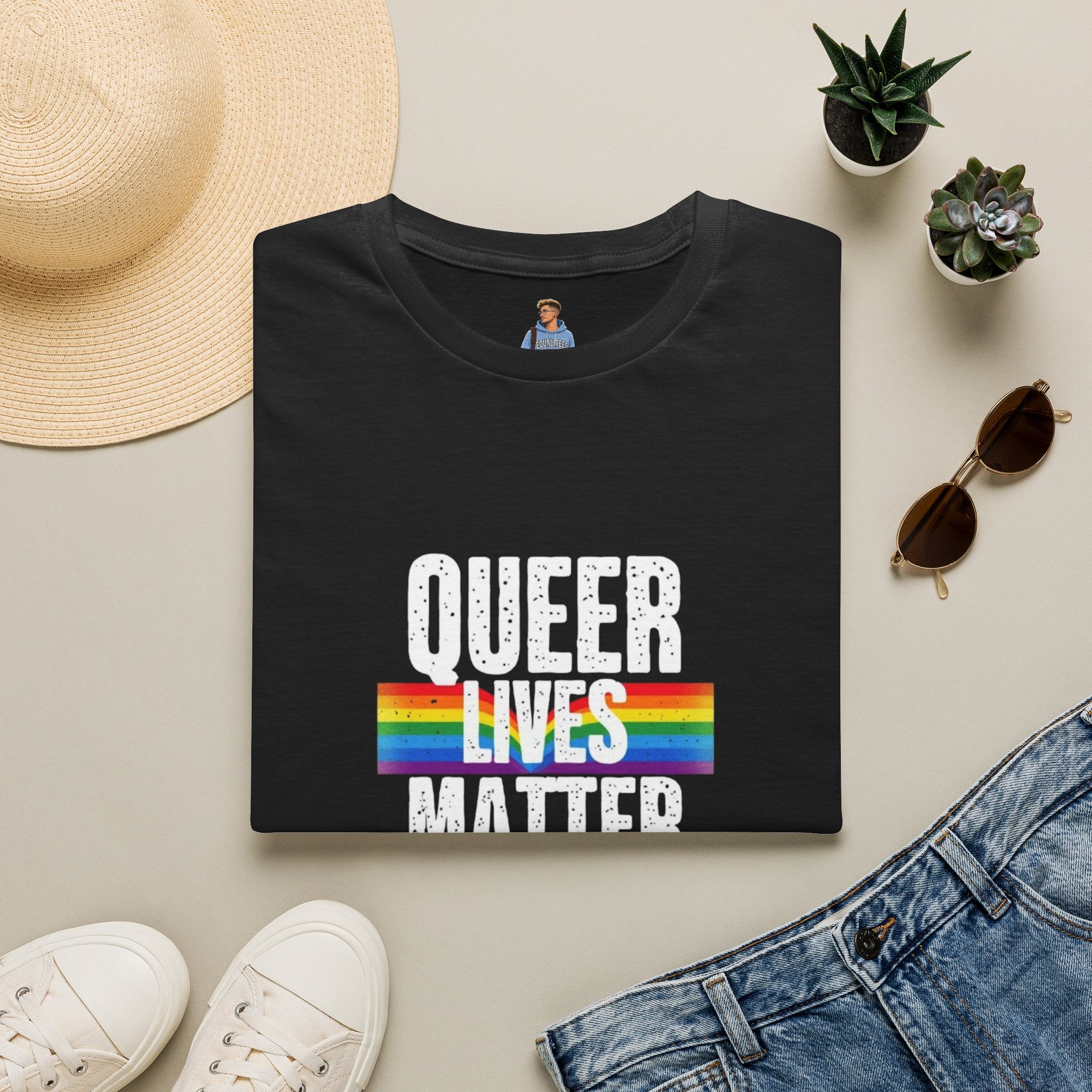 Queer Lives Matter Unisex Softstyle T-Shirt - Support LGBTQ+ Rights