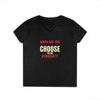 Funny Ladies' V-Neck T-Shirt - "When Did You Choose to Be Straight?" Pride Tee