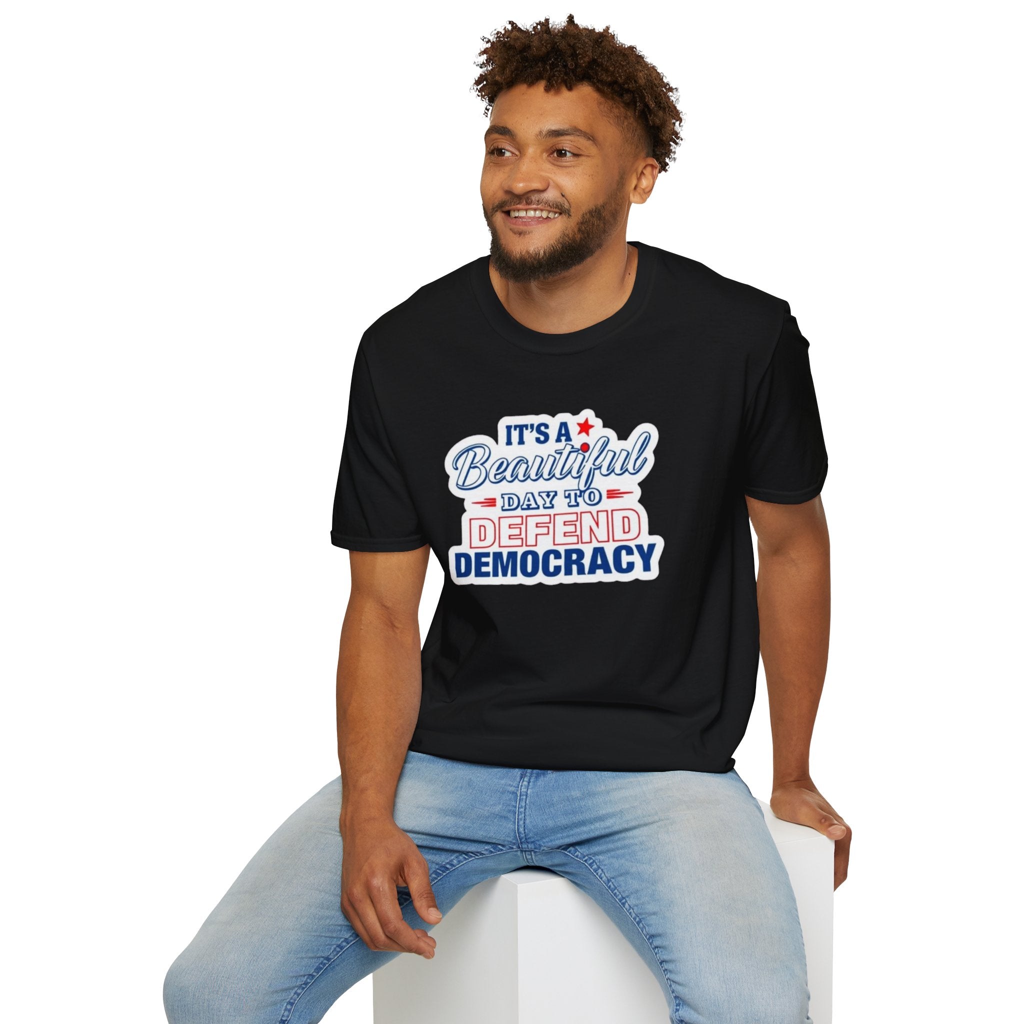 Defend Democracy Unisex Softstyle T-Shirt - Perfect for Activism and Everyday Wear
