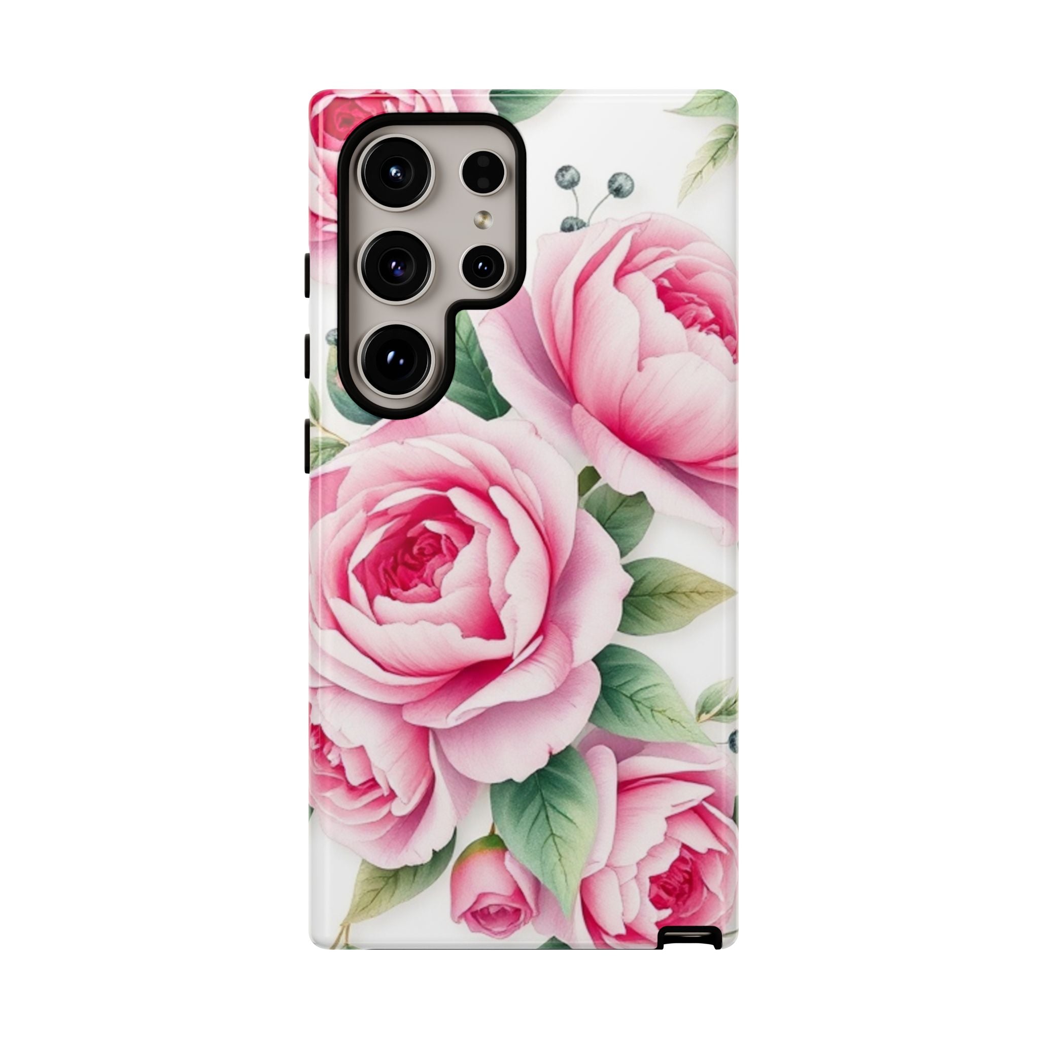 Android OR iPhone Compatible Cases - Pink Flower Design - Unique Tough Cases